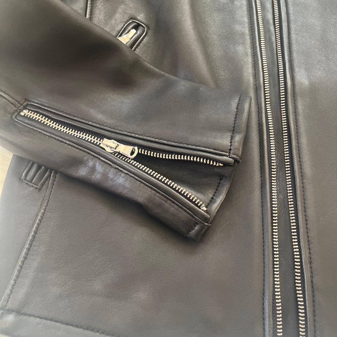 UNITED ARROWS 羊革 ラムレザー シングルライダースジャケット