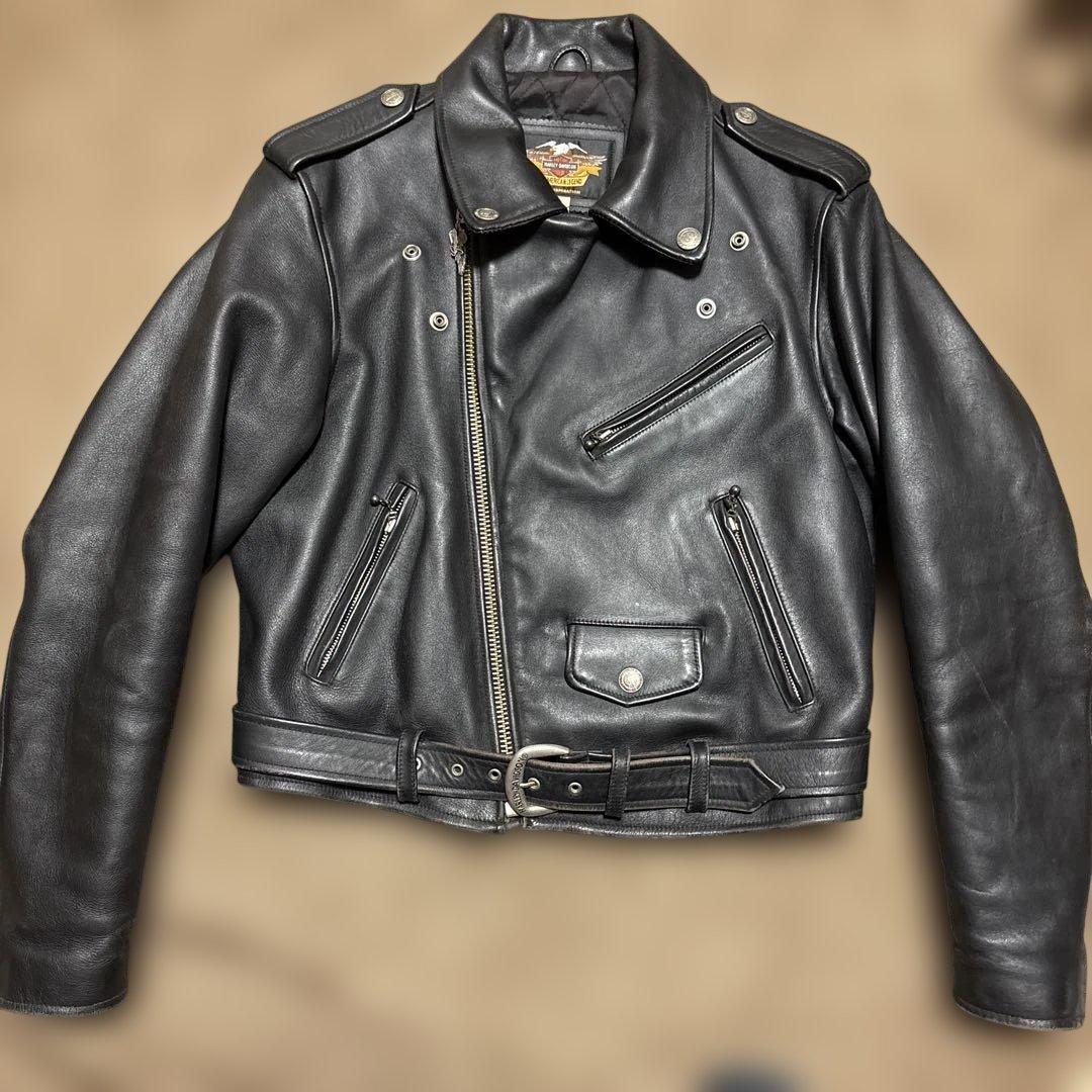 Mサイズ ハーレーダビッドソン　純正　Ｗライダースジャケット　ブラック