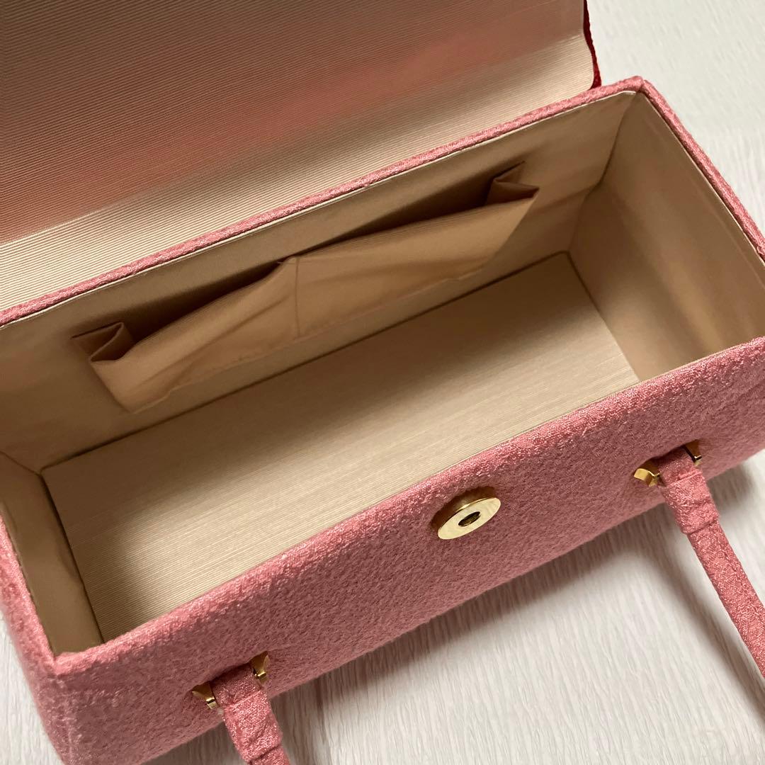 和装バッグ_振袖用ピンクの刺繍