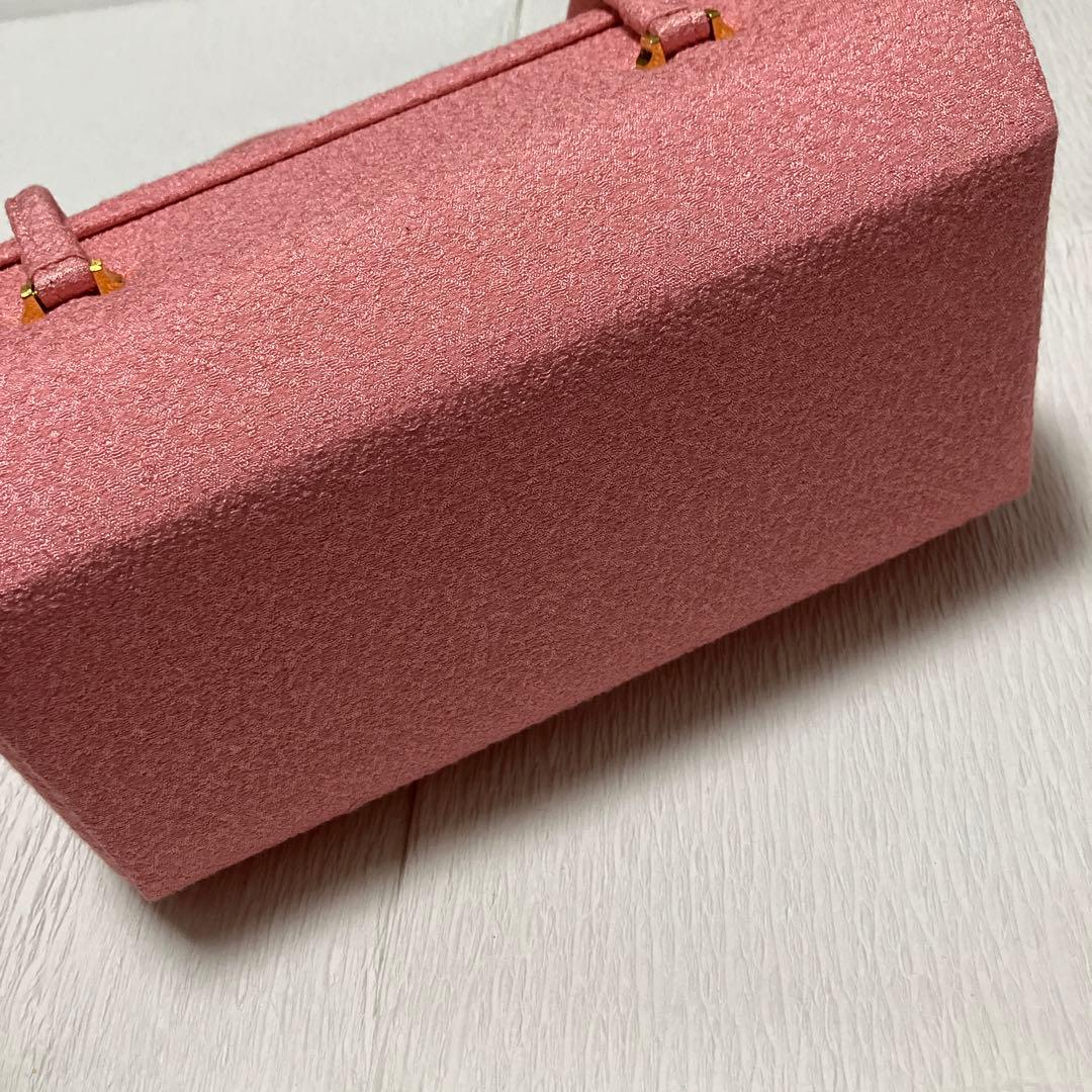 和装バッグ_振袖用ピンクの刺繍
