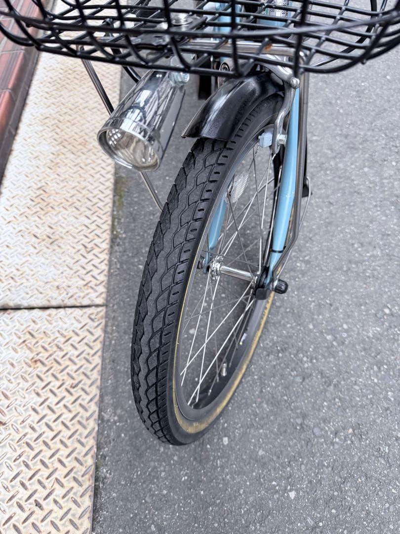 大阪府　ヤマハ　電動アシスト自転車 ブルー 前面バスケット付き