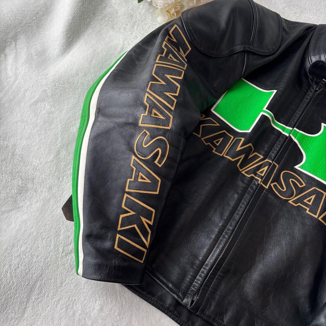 極希少✨Kawasaki 　レザー　Ninja ライダースジャケット　L