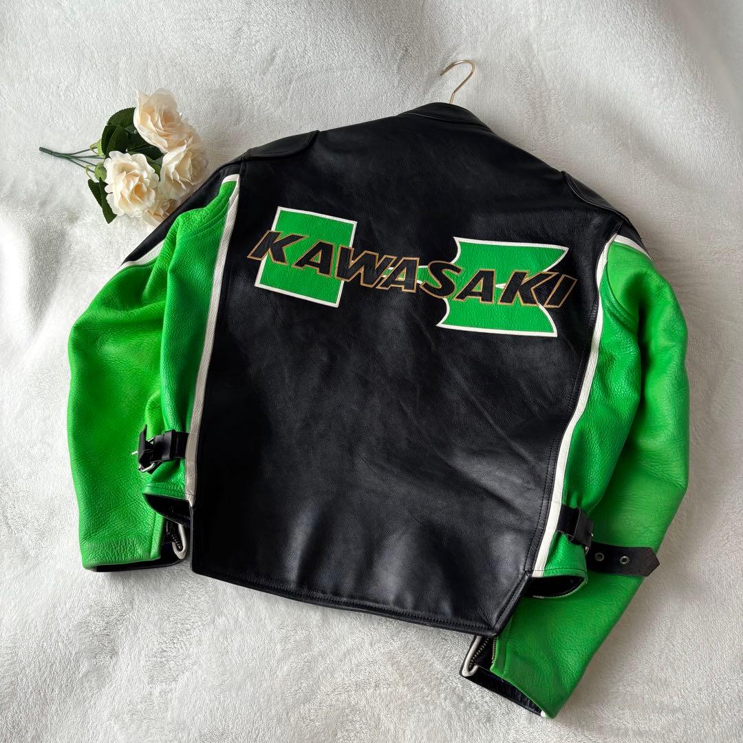 極希少✨Kawasaki 　レザー　Ninja ライダースジャケット　L