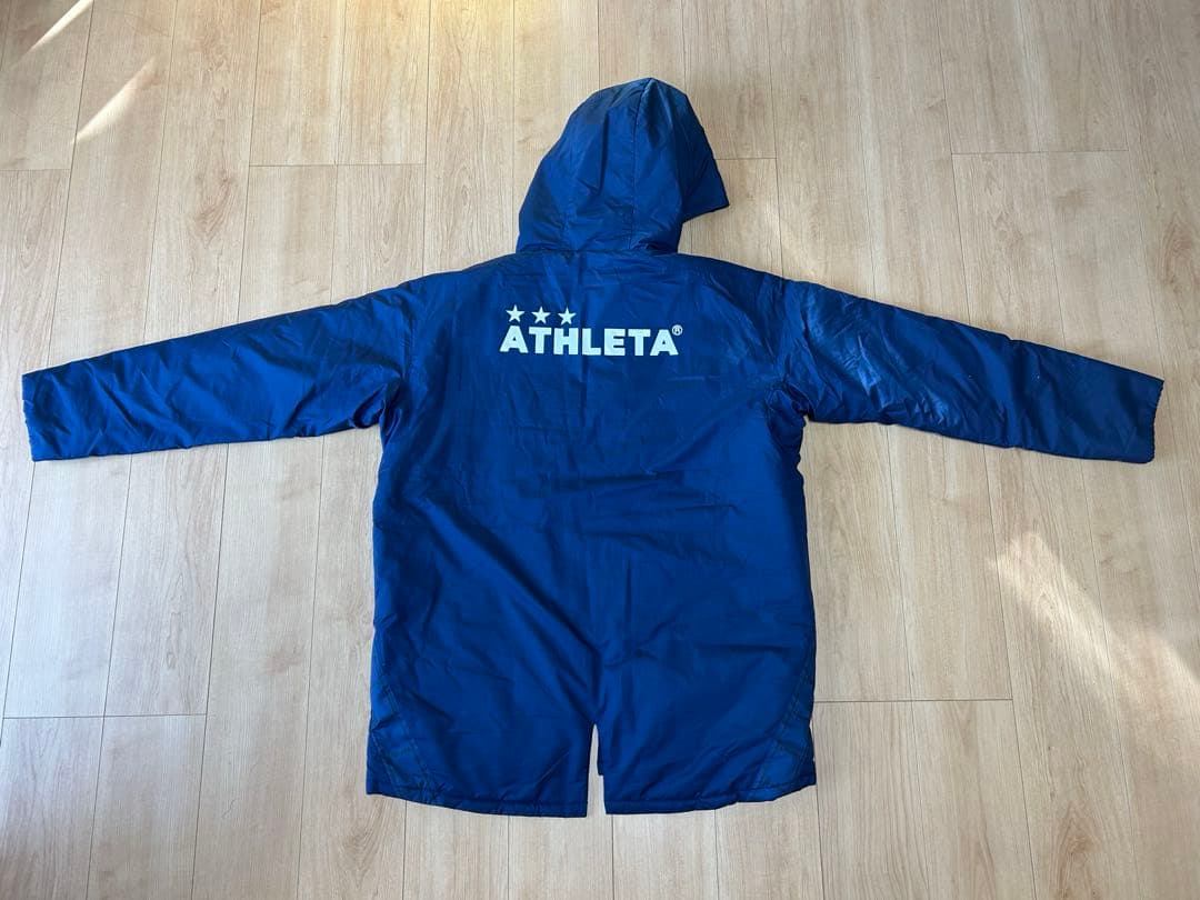 ATHLETA アスレタ ネイビー フード付き ベンチコート XXL