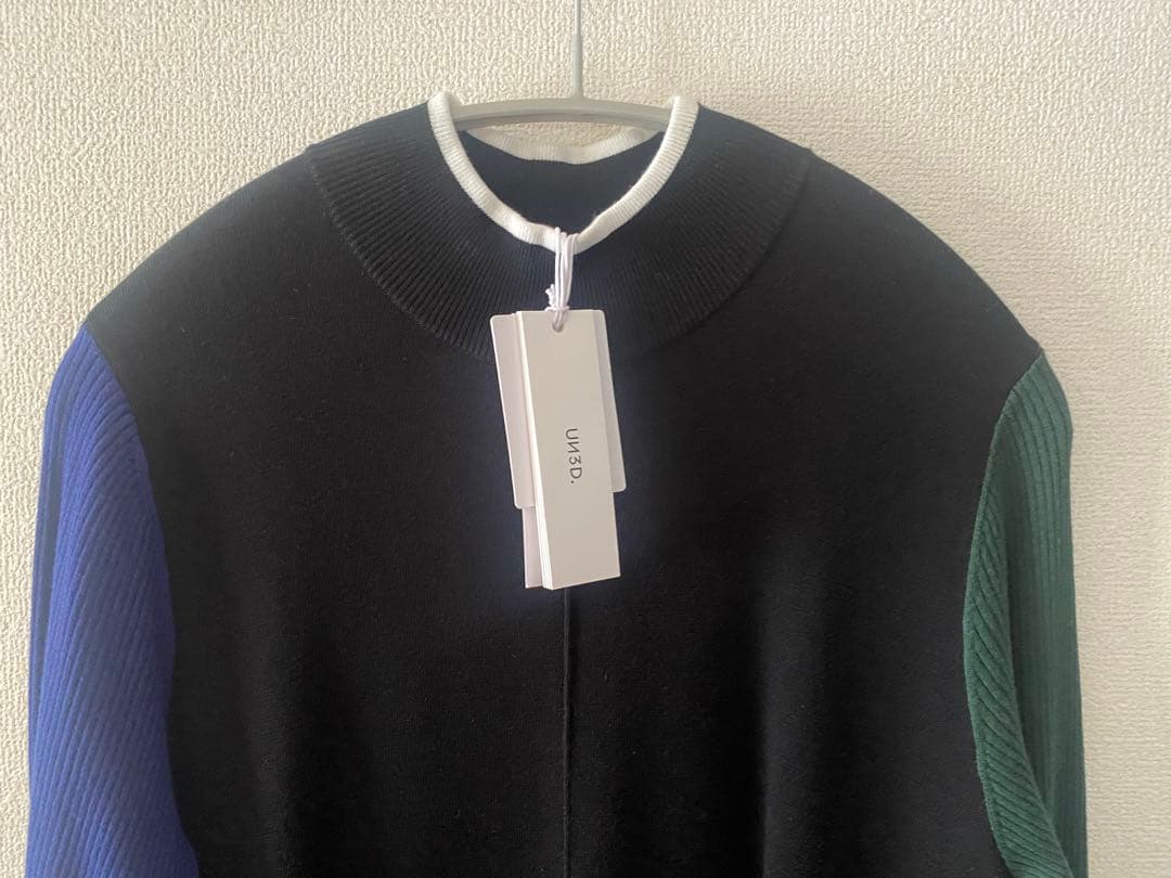 【新品】UN3D TRI-COLLOR COCOON KNIT OP サイズ38