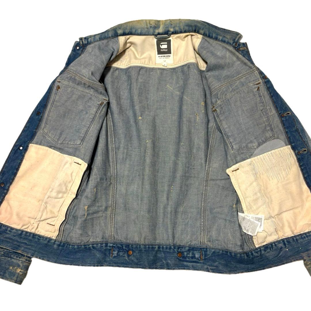 希少　G-Star RAW ダメージ加工 デニムジャケット シンチバック M