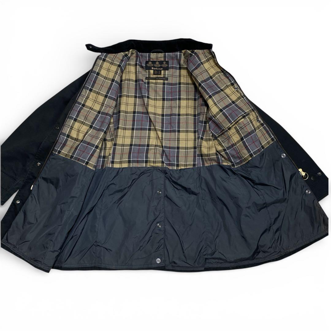 F0-089 Barbour フィールドジャケット 黒 UK14 襟コーズ