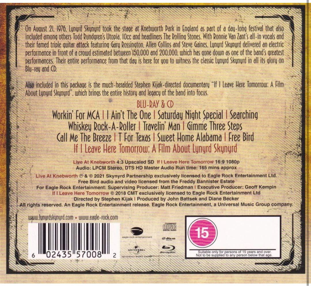 CD＋Blu-Ray！レーナード・スキナード / KNEBWORTH '76