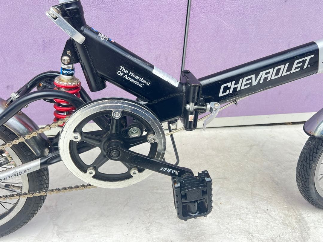 CHEVROLET 折りたたみ自転車 ブラック・シルバーシボレー16インチ