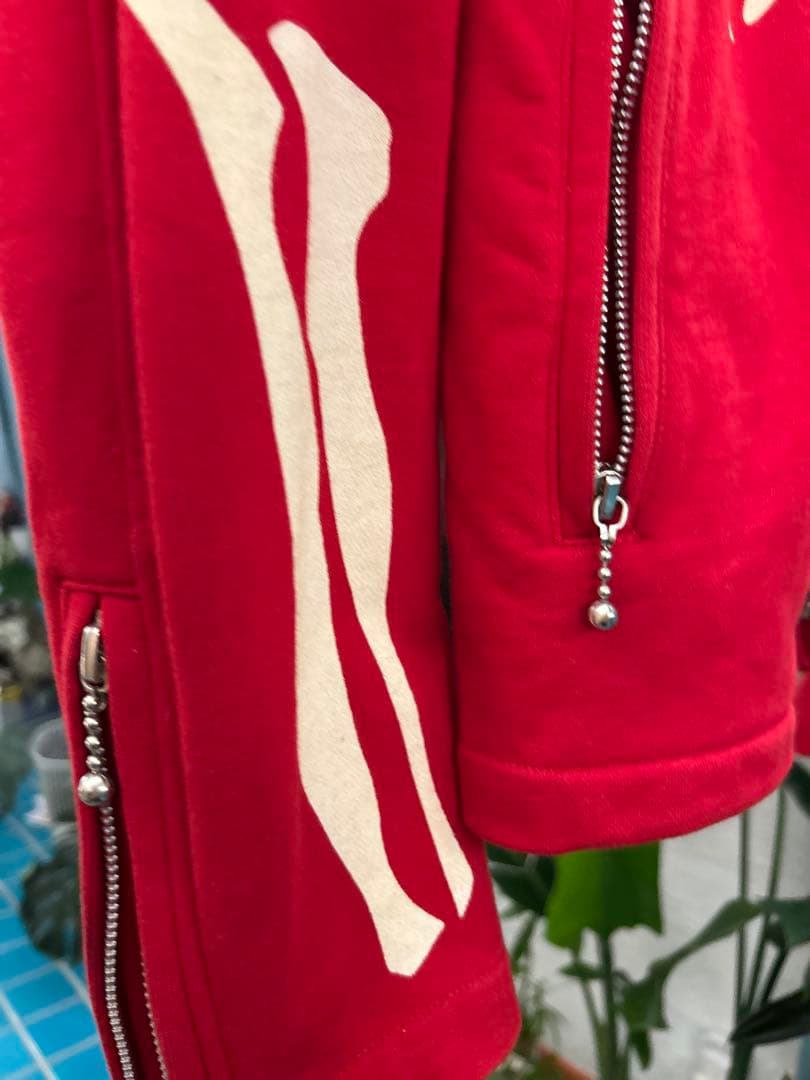 【早い者勝ち】バンソンVANSON スケルトンプリントジャケット Lサイズ 骨赤