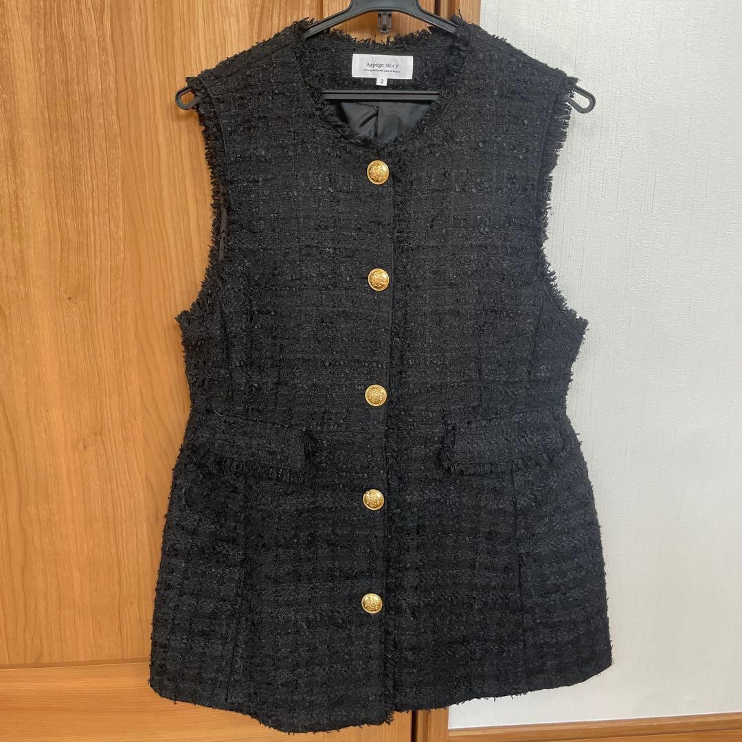 Arpege story ツイードベスト　ジレ　美品 セレモニー　入学卒園