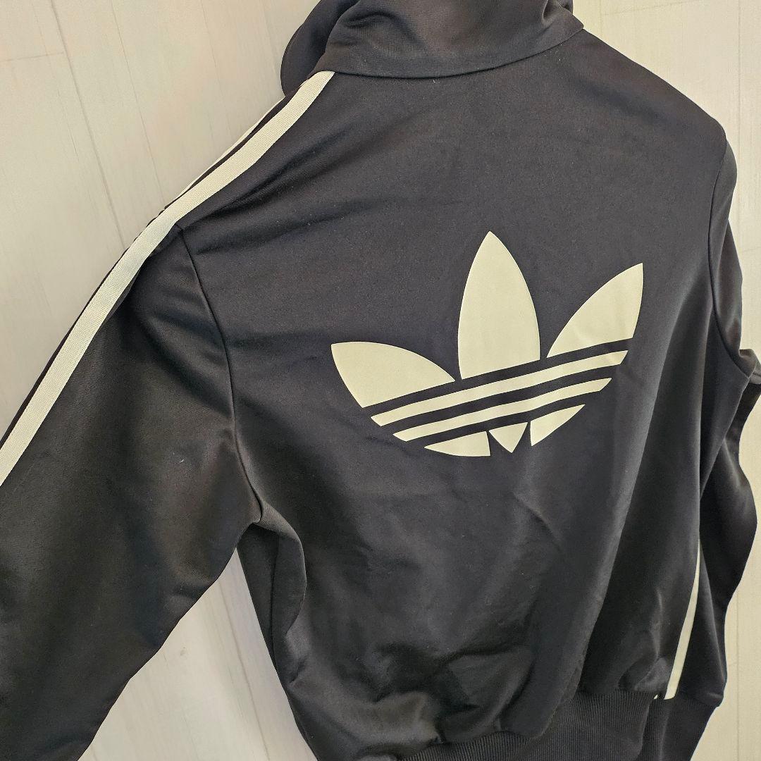 アディダス☆トラックジャケット FB バックプリント 黒 S レディース 075