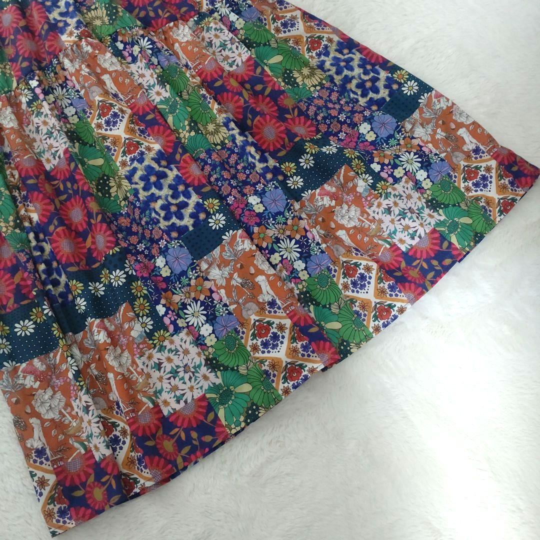 ＊美品＊　スカラー　ScoLar　花柄パッチワーク風　ワンピース