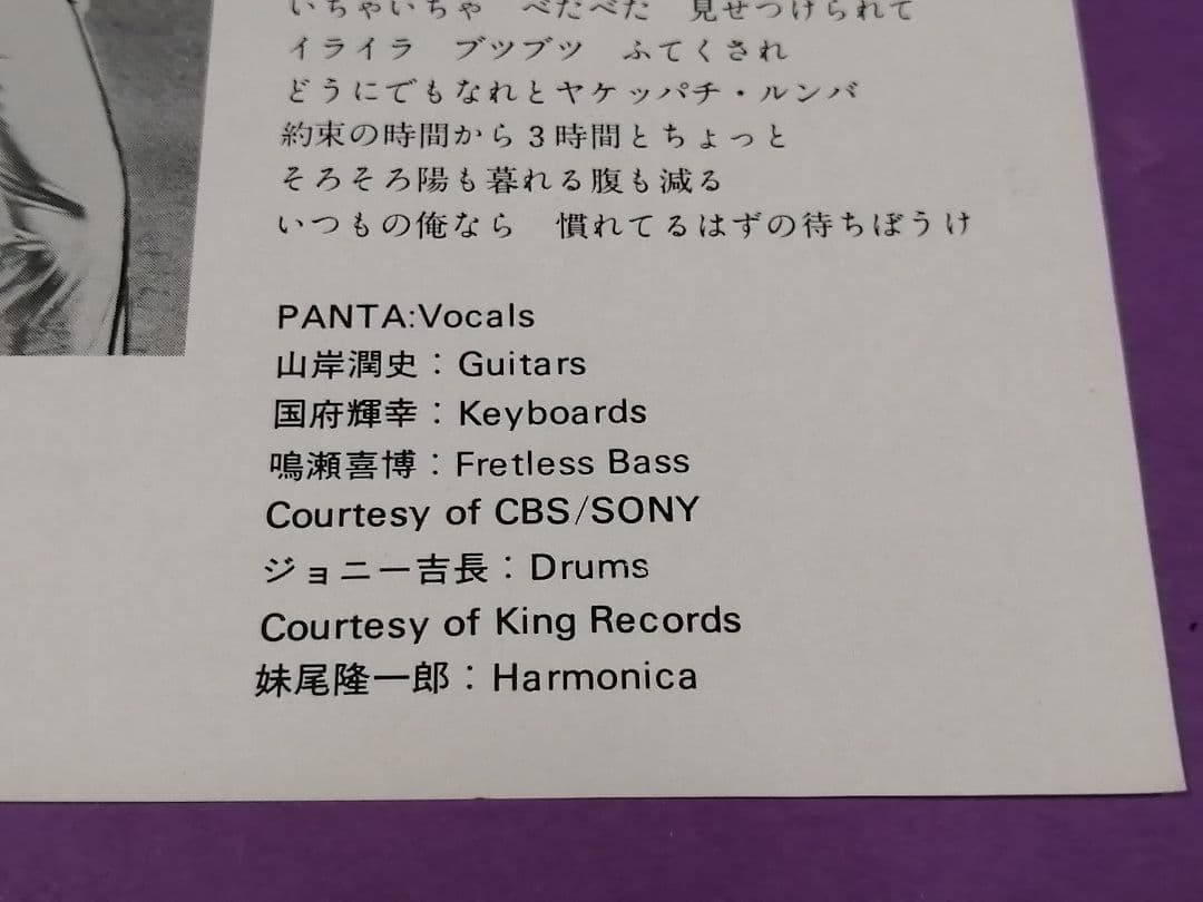 （７）ＰＡＮＴＡ／あやつり人形／パンタ／頭脳警察／ジョニー吉長／鳴瀬喜博