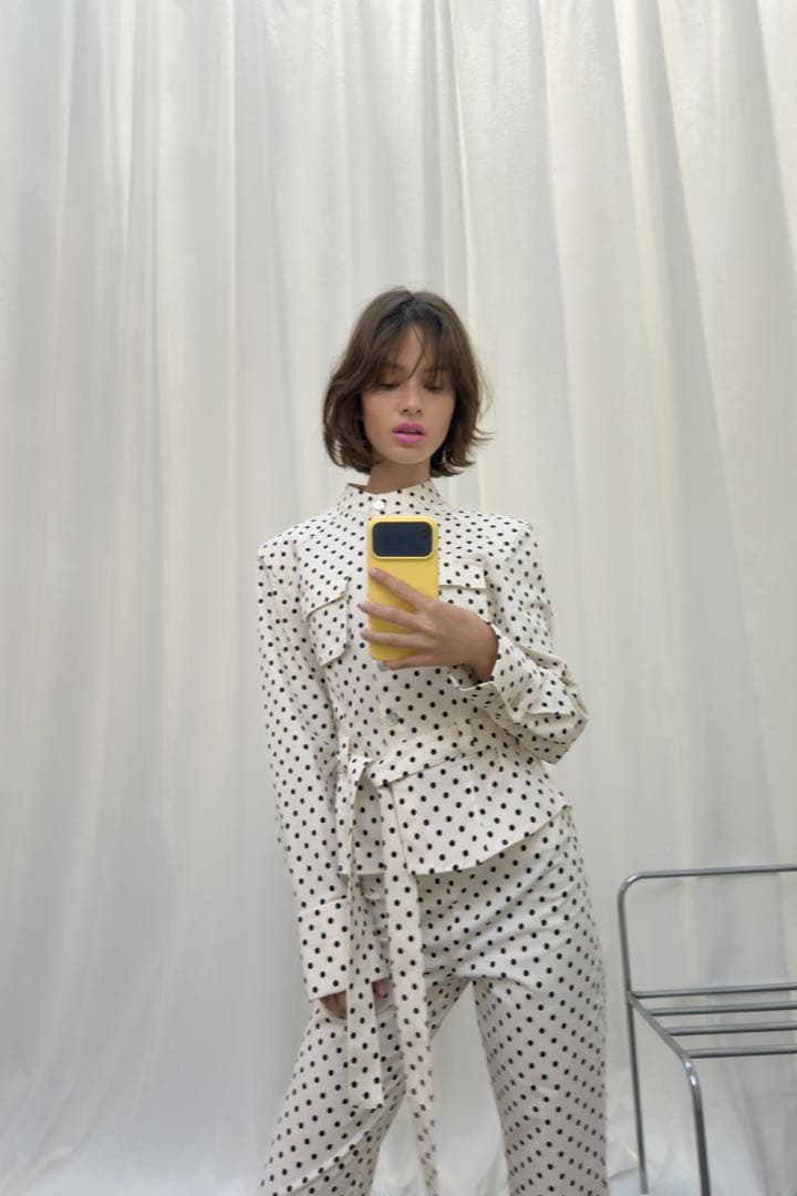 完売品 ZARA ドット柄シャツジャケット Sサイズ新品タグ付き