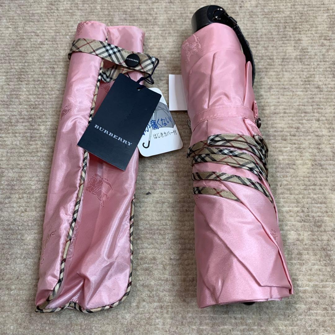 BURBERRY ピンク 折りたたみ傘 晴雨兼用柄物
