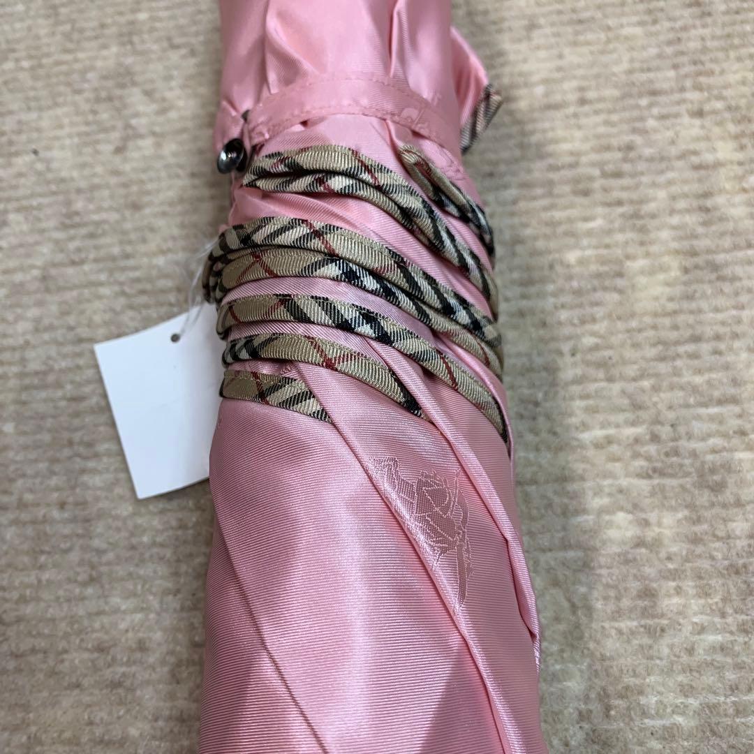 BURBERRY ピンク 折りたたみ傘 晴雨兼用柄物