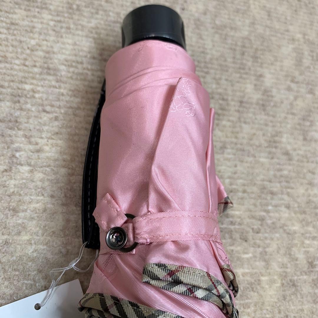 BURBERRY ピンク 折りたたみ傘 晴雨兼用柄物