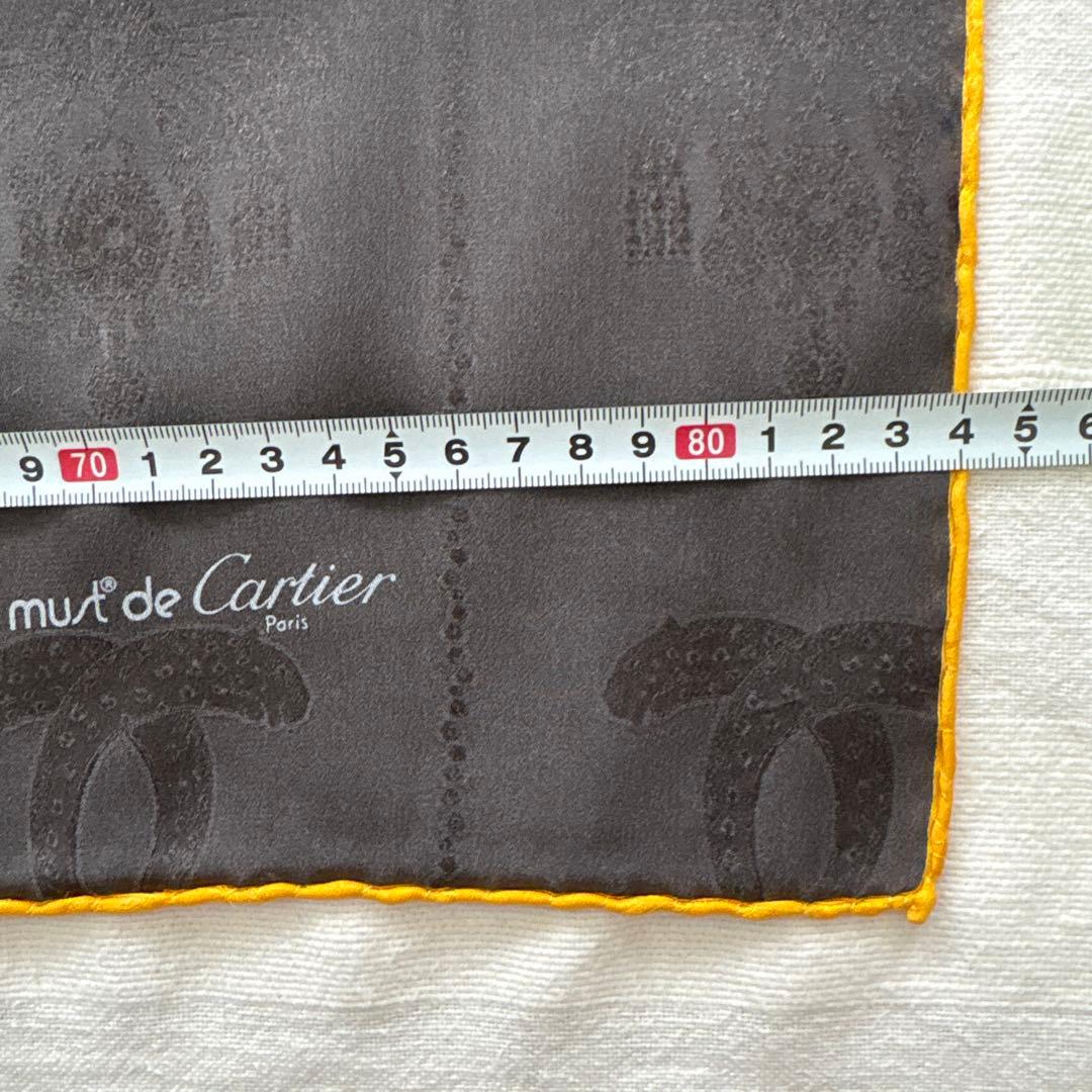 イタリア製　must de Cartier シルク　スカーフ　カルティエ　花柄