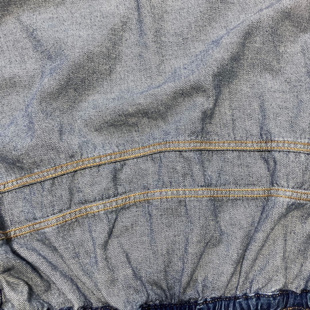AUTHENTIC vintage 襟レザー切替デニムジャケットXL USA