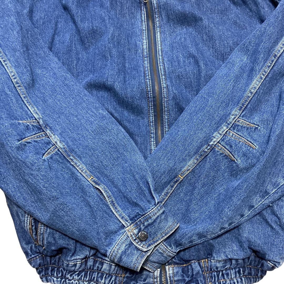 AUTHENTIC vintage 襟レザー切替デニムジャケットXL USA