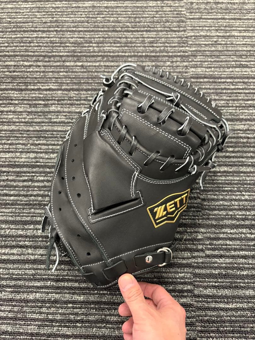【ほぼ新品】ゼット ZETT 一般軟式用 キャッチャーミット ブラック 純正品