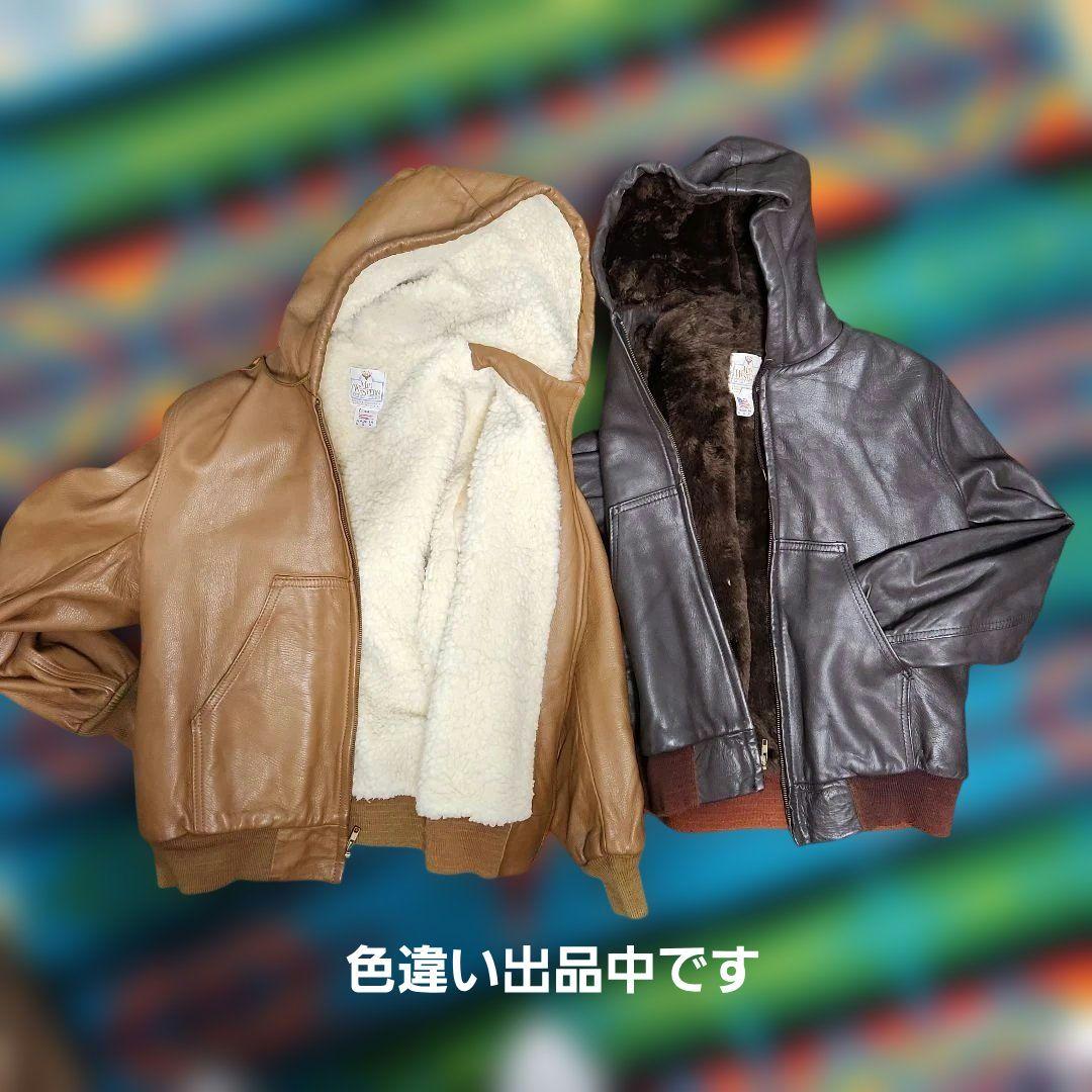 Mid Western Sport Togs フード付きレザージャケット 42