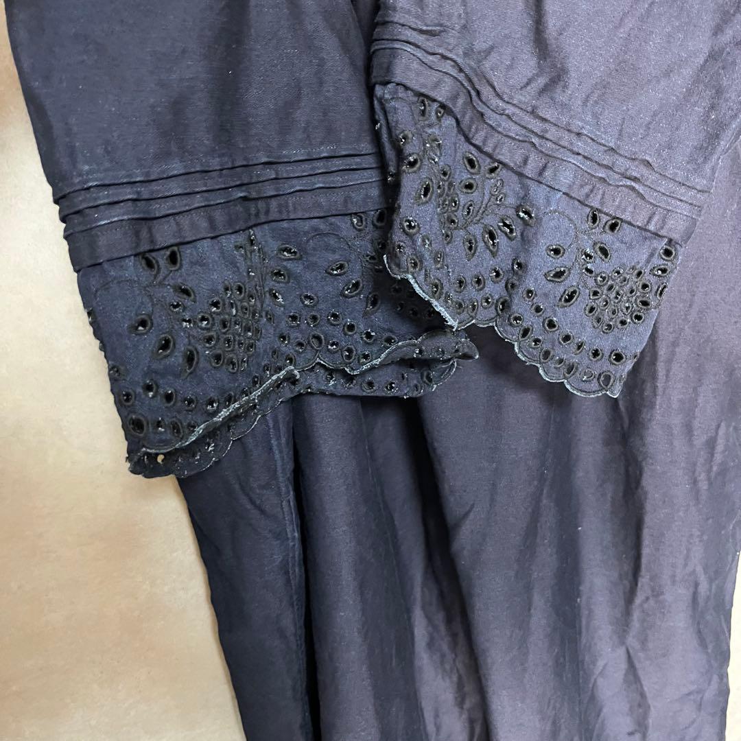 【美品】45R サテンの聖夜ドレス（インディゴ 濃） ワンピース　ドレス
