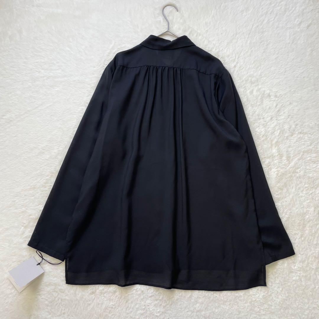 新品 conte キュプラシルク シャツ 黒 即完売品