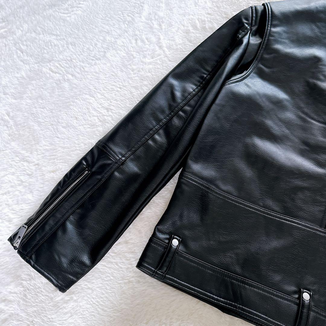 新品タグ付き✨【ZARA】ダブルライダース フェイクレザー ブラック L