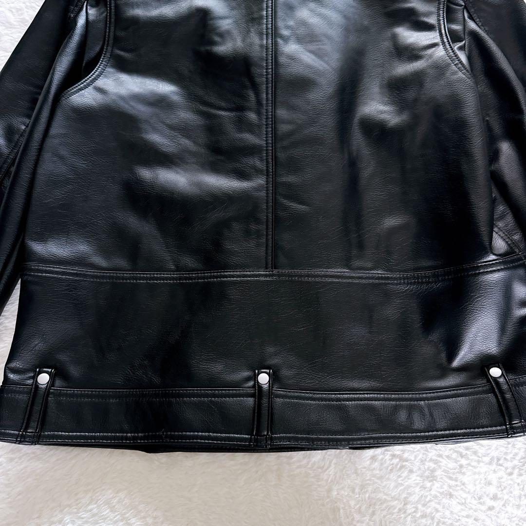 新品タグ付き✨【ZARA】ダブルライダース フェイクレザー ブラック L