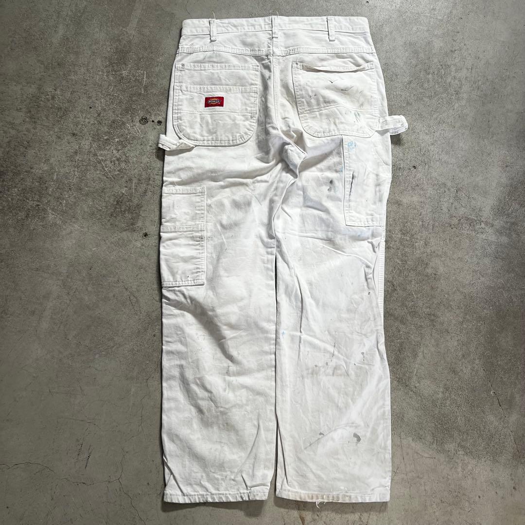DICKIES ペンキ グランジ ホワイト ペインターパンツ W32