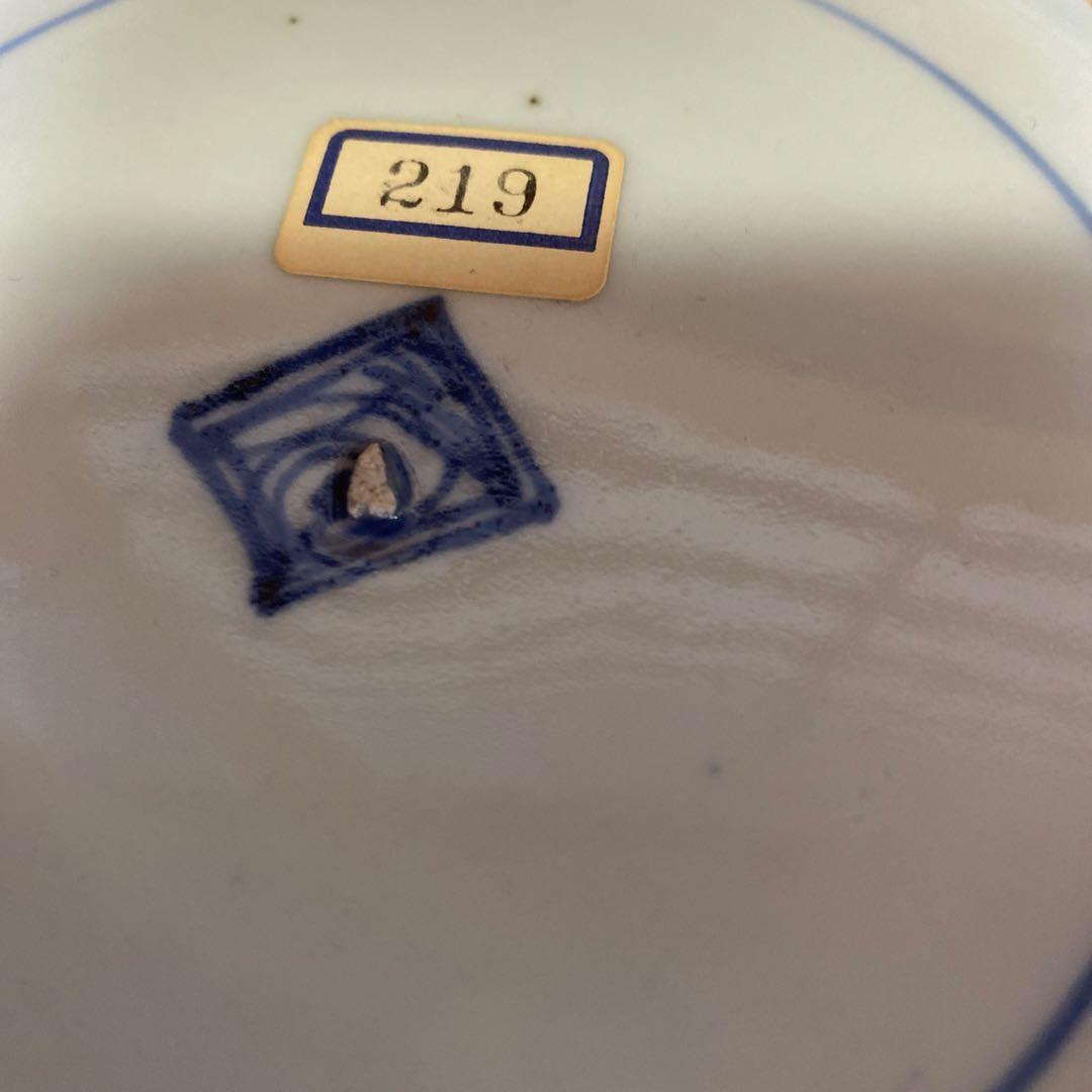 古伊万里白抜きたこ唐草唐草文平皿