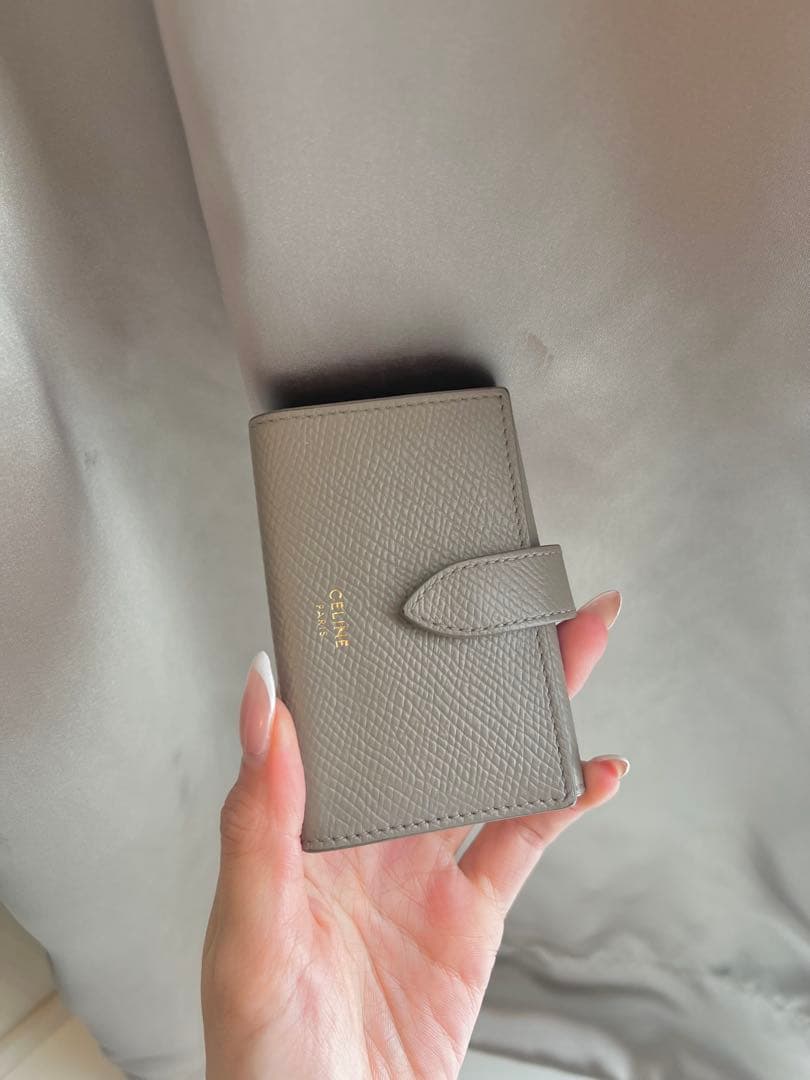 【CELINE】グレインドカーフスキン グレージュ 6連 キーケース ゴールド