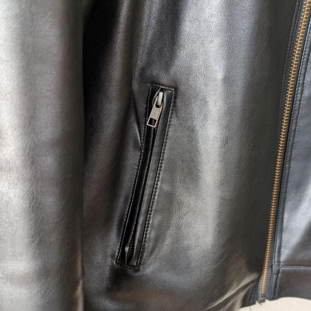EDWIN シングルライダースジャケット XL ブラック 合成皮革 YKKジップ