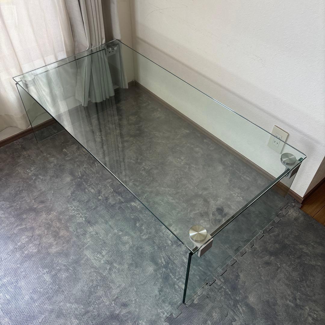 【Francfranc】ガラス製センターテーブル 横110cm
