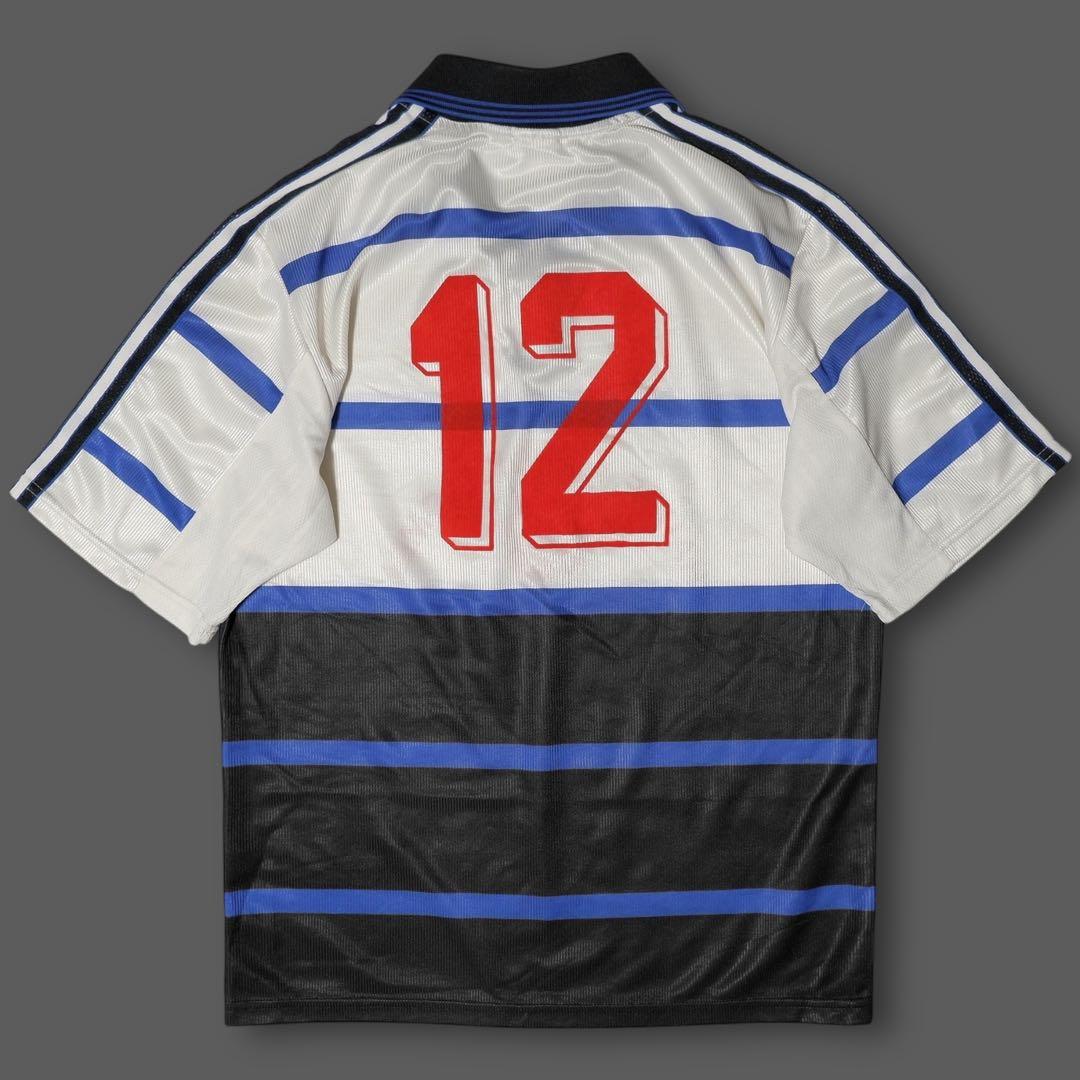 美品★90s★英国製★adidas★サッカー ユニフォーム★襟付き★企業 古着