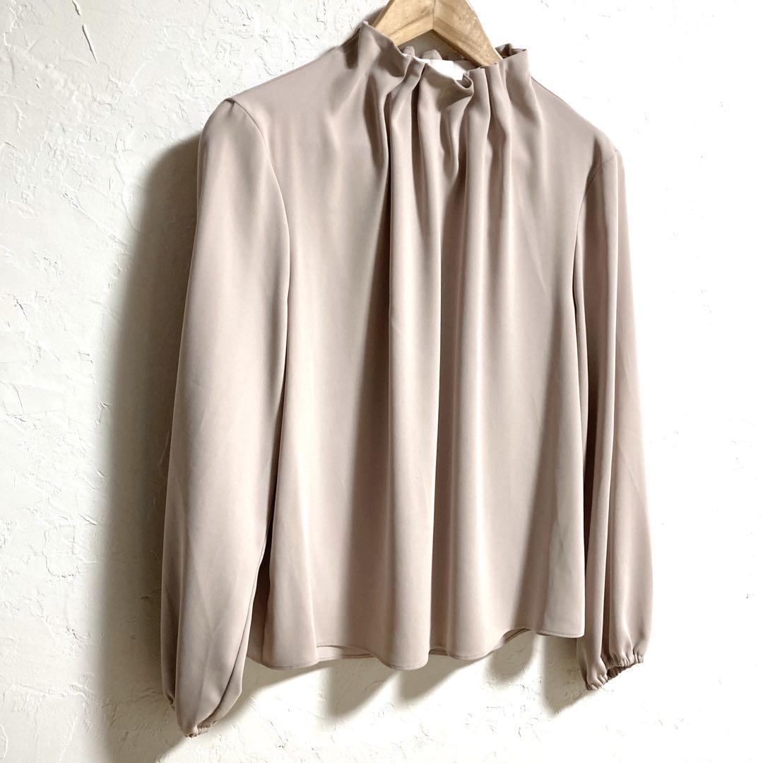 【極美品】FENNEL ギャザーネックブラウス グレージュ　M