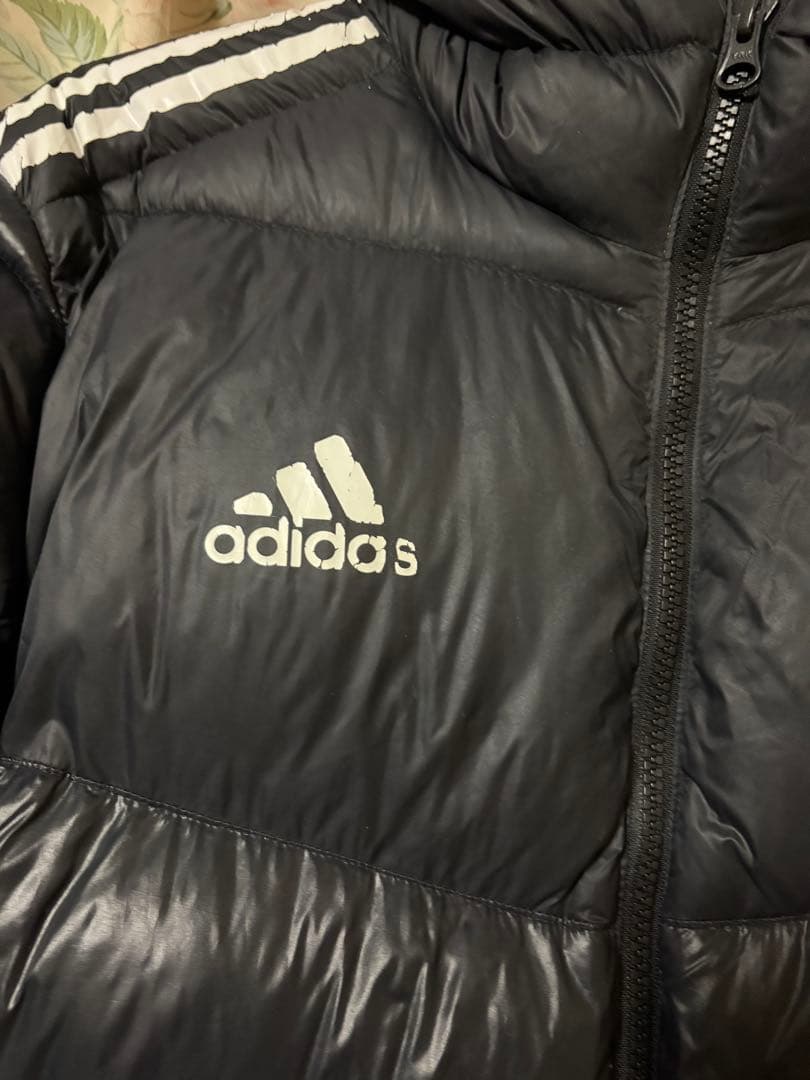 adidas 黒　ベンチコート ダウンコート　フード防寒