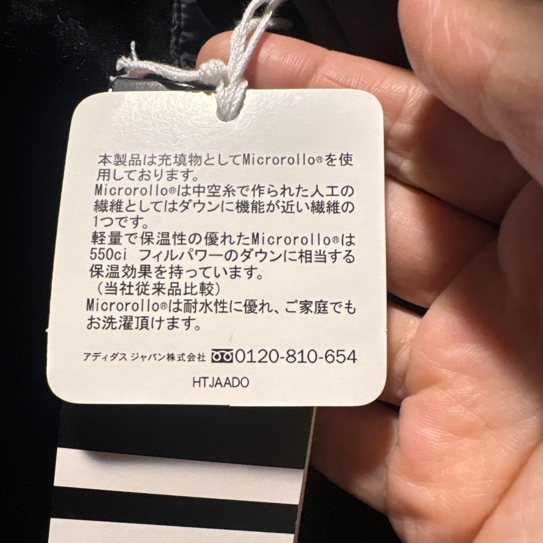 新品　メンズadidas ベンチコート L ブラック　中綿ロングコート