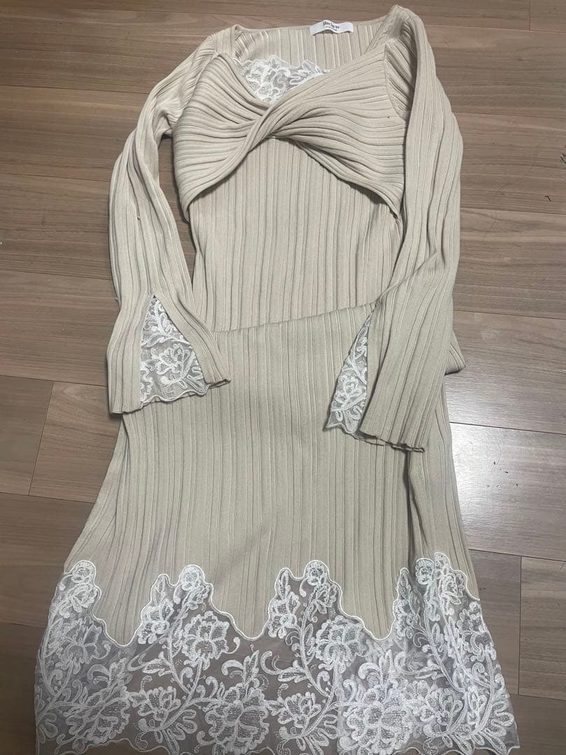 ワンピース Her lip to. Lilou Lace Hem Knit Dress