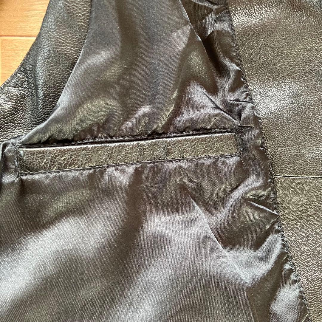 【良品】　PETROFF　LEATHER 本革　レザーベスト　L　ペトロフ