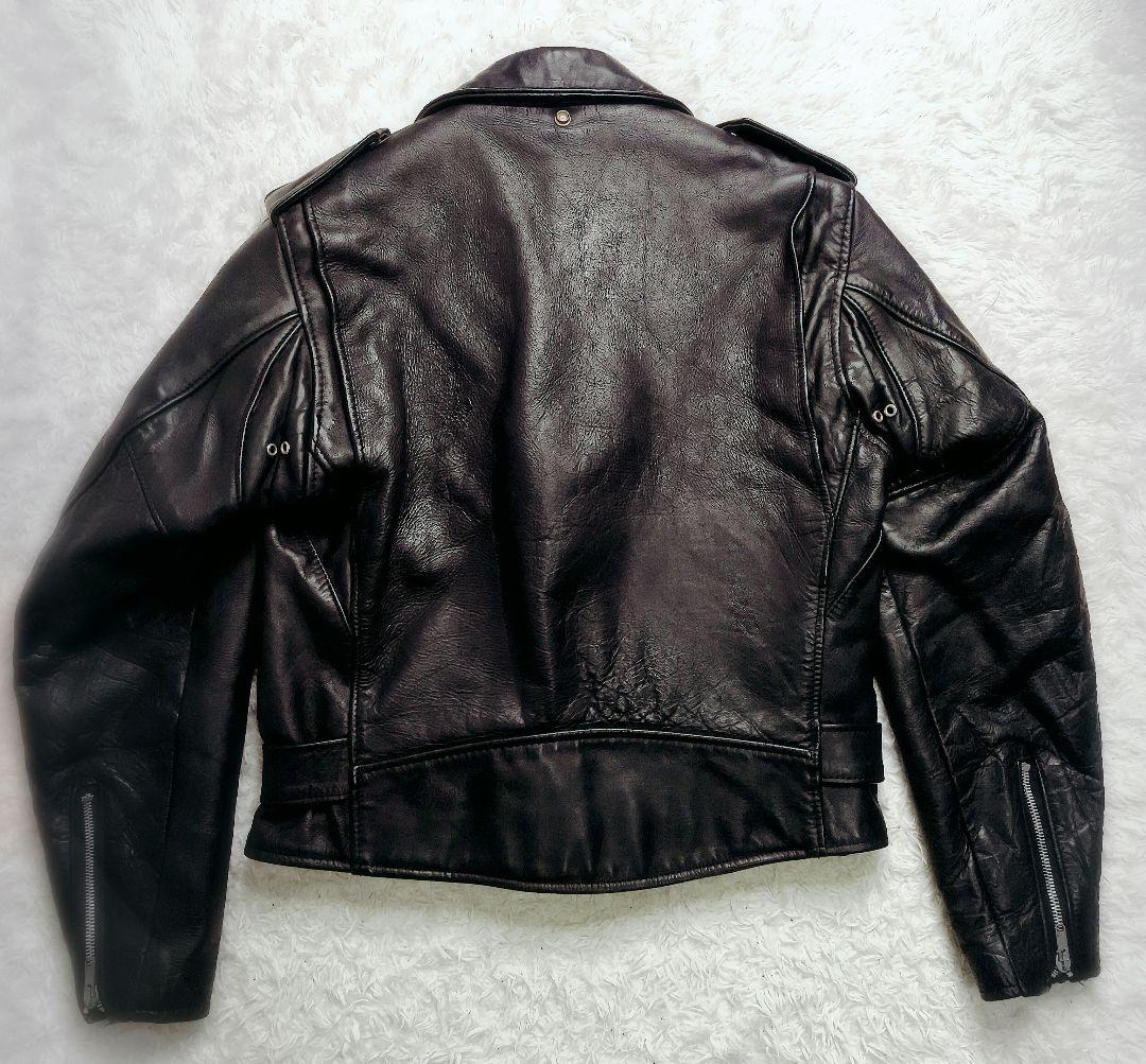 Schott 618 レザー ダブルライダースジャケット 38 バイカータグ後期