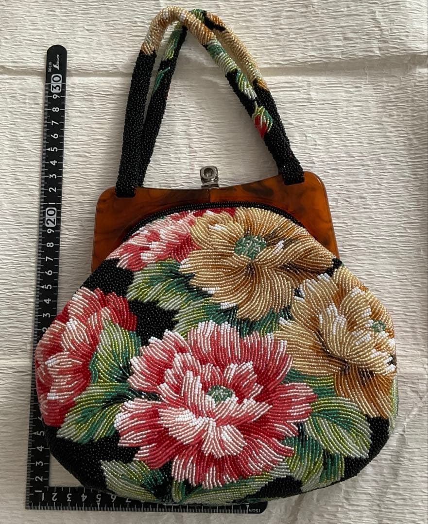 ビーズ刺繍 和装用バッグ　卒業式