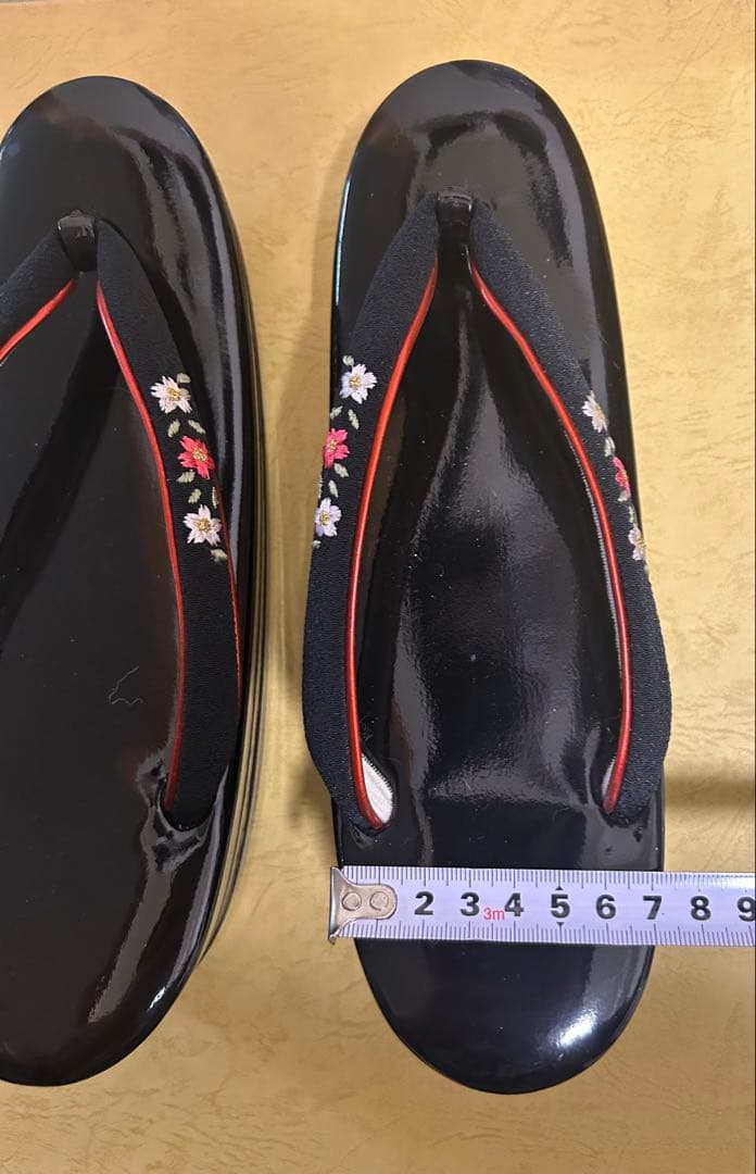 キンワシ印　黒地　和装用バッグ&草履