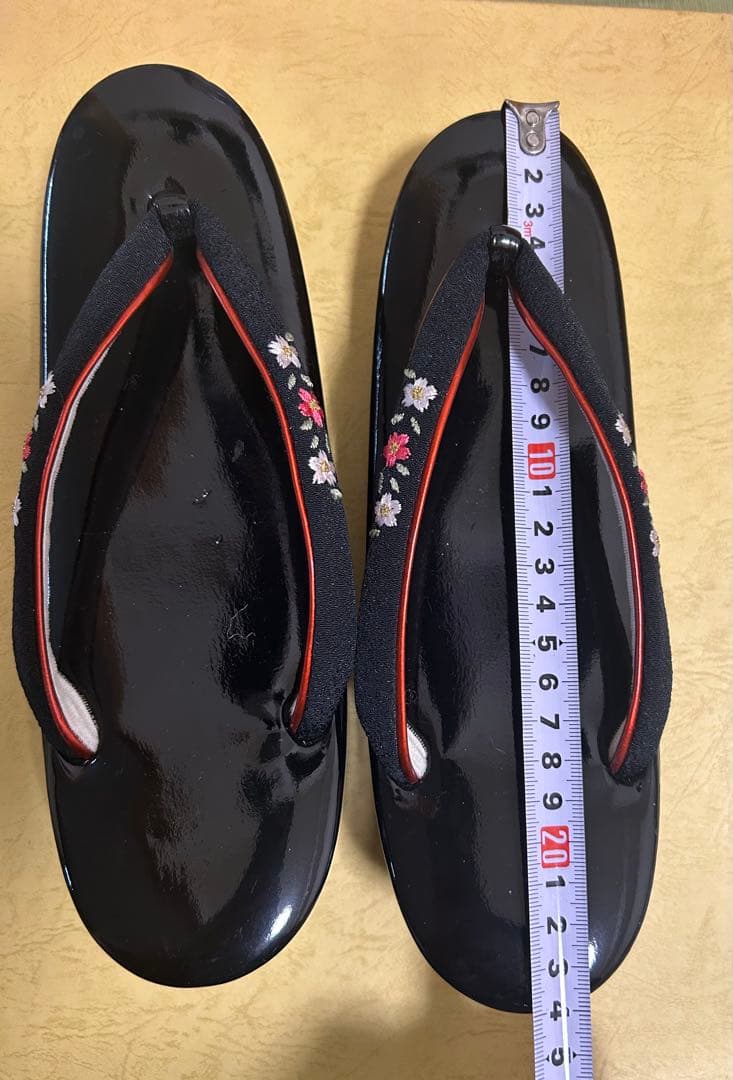キンワシ印　黒地　和装用バッグ&草履
