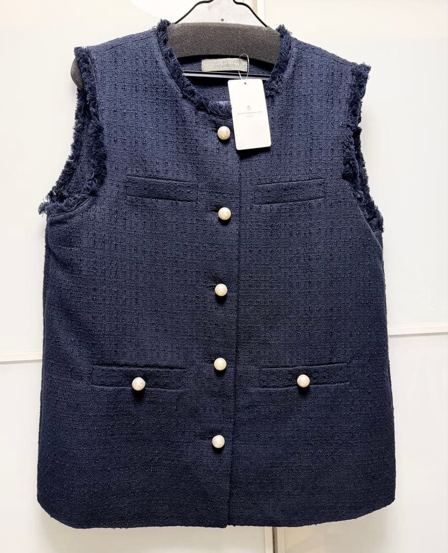 【新品】UNITED ARROWS ツイード　パール　ジレ　卒業入学　卒園入園
