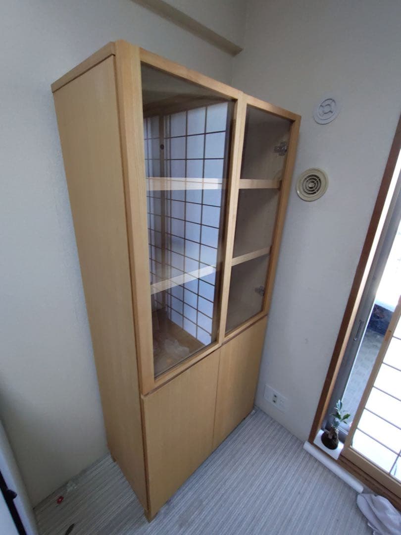 【無印良品】木製ガラス扉付きキャビネット