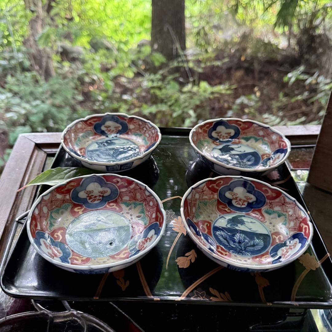 2243様感謝‼️旧家蔵出明治35年古伊万里上手錦手白鷺❌若松5客角福所有者佐藤氏