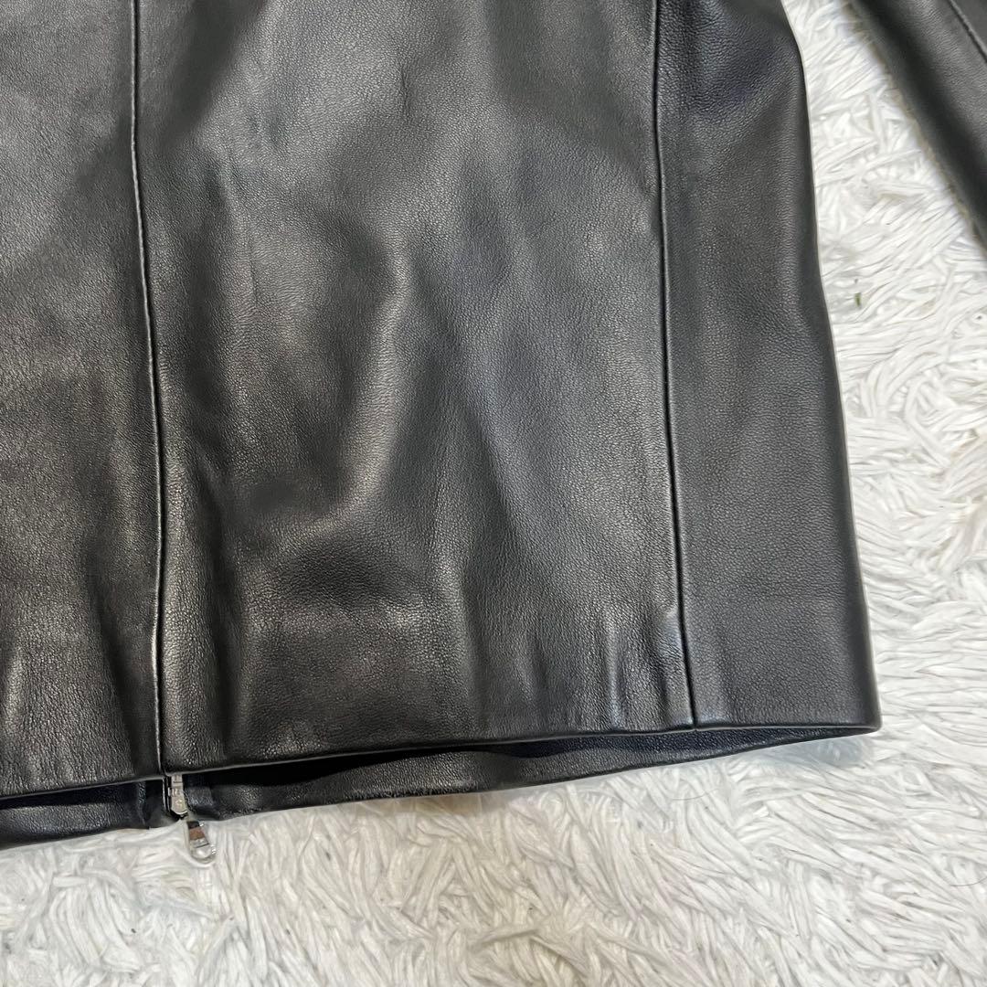 美品✨タケオキクチ✨シングルライダース　ラムレザージャケット　ブラック　M